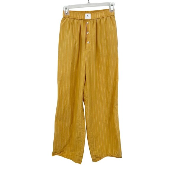 by Anthropologie Wren Boxer Pants Yellow Striped Pull On Lounge Size XS - Picture 1 of 8